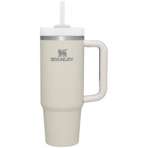 Beige Stanley Quencher H2.0 Travel Tumbler | Soft Matte | 30 OZ Water Bottles | 81306-HUSY