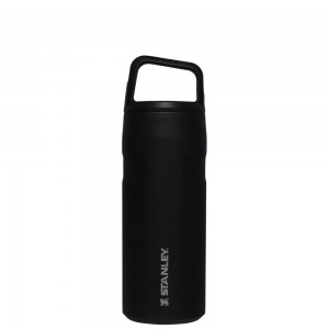 Black Glimmer Stanley IceFlow™ Bottle with Cap and Carry+ Lid | 16 OZ Water Bottles | 17658-EKYA