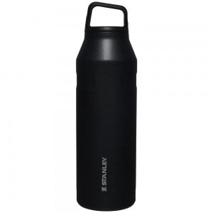 Black Glimmer Stanley IceFlow™ Bottle with Cap and Carry+ Lid | 50 OZ Water Bottles | 42987-FPCB