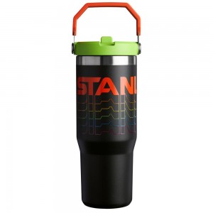 Black Reverb Stanley The Reverb IceFlow™ Flip Straw Tumbler I 30 OZ Vacuum Bottles | 14273-PNLC