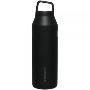 Black Stanley IceFlow™ Bottle with Cap and Carry+ Lid | 50 OZ Water Bottles | 75639-HEZF