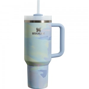 Blue Stanley The Clean Slate Brushstrokes Quencher H2.0 FlowState | 40 OZ Tumbler | 18240-DPXV