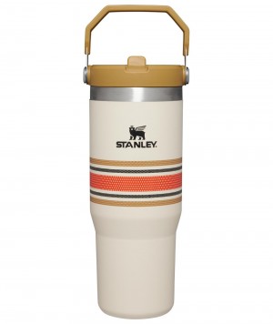 Cream Stanley The Varsity Iceflow™ Flip Straw Tumbler | 30 OZ Water Bottles | 35729-EJGN