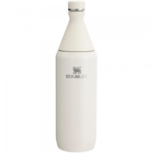 Cream White Stanley All Day Slim Bottle | 34 OZ Water Bottles | 74129-MHEO