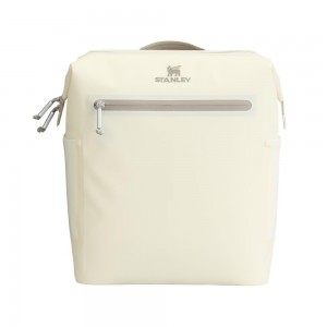 Cream White Stanley The All Day Madeleine Midi Cooler Backpack | 20 Can | 14.8 QT | 14.0 L Storage | 79136-MTRB