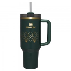 Darkgreen Stanley Deco Collection Quencher H2.0 FlowState™ | 40 OZ Tumbler | 51046-TPFW