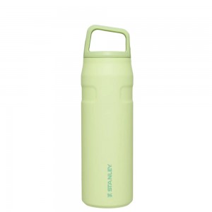 Green Stanley IceFlow™ Bottle with Cap and Carry+ Lid | 24 OZ Water Bottles | 27804-KFBH