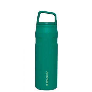 Green Stanley IceFlow™ Bottle with Cap and Carry+ Lid | 24 OZ Water Bottles | 06987-NOJF