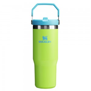 Green Stanley The Heat Wave IceFlow™ Flip Straw Tumbler | 30 OZ Water Bottles | 70349-NJBG