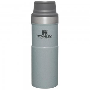 Hammertone Silver Stanley Classic Trigger Action Travel Insulated Coffee Tumbler | 16 OZ Mugs | 03546-BWMJ