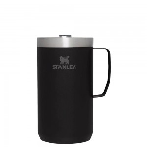 Matte Black Stanley The Stay-Hot Camp | 24 OZ Mugs | 16459-XSKE