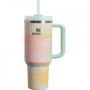 Multicolor Stanley The Clean Slate Brushstrokes Quencher H2.0 FlowState | 40 OZ Tumbler | 13802-OWFE