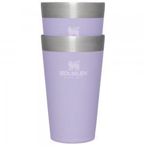 Purple Stanley Adventure Stacking Stainless Steel Beer Pint | 2 Pack | 16OZ Tumbler Cups | 92540-WZGJ