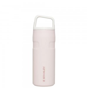 Rose Quartz Glimmer Stanley IceFlow™ Bottle with Cap and Carry+ Lid | 16 OZ Water Bottles | 38097-WYRS