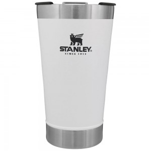 White Stanley Classic Stay Chill Insulated Beer Pint | 16OZ Tumbler Water Bottles | 75410-YZDP