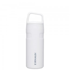 White Stanley IceFlow™ Bottle with Cap and Carry+ Lid | 16 OZ Water Bottles | 68240-OWCB