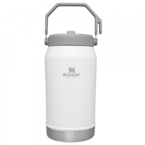 White Stanley The IceFlow Flip Straw Jug | 64 OZ | Insulated Water Jug Water Bottles | 57940-MOQI