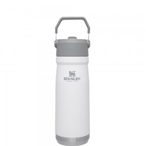 White Stanley The IceFlow Flip Straw Water Bottle | 22 OZ | Insulated Bottle | Stanl Water Bottles | 53971-BKDL