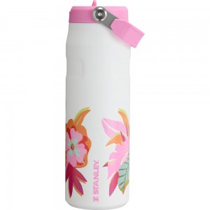 White Stanley The Mother’s Day IceFlow™ Bottle with Flip Straw Lid | 24 OZ Water Bottles | 38029-FHCL