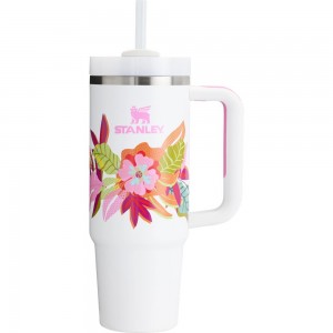 White Stanley The Mother’s Day Quencher H2.0 FlowState™ Tumbler | 30 OZ Water Bottles | 03465-PBAK