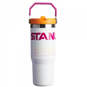 White Stanley The Reverb IceFlow™ Flip Straw Tumbler I 30 OZ Water Bottles | 97368-RVHY