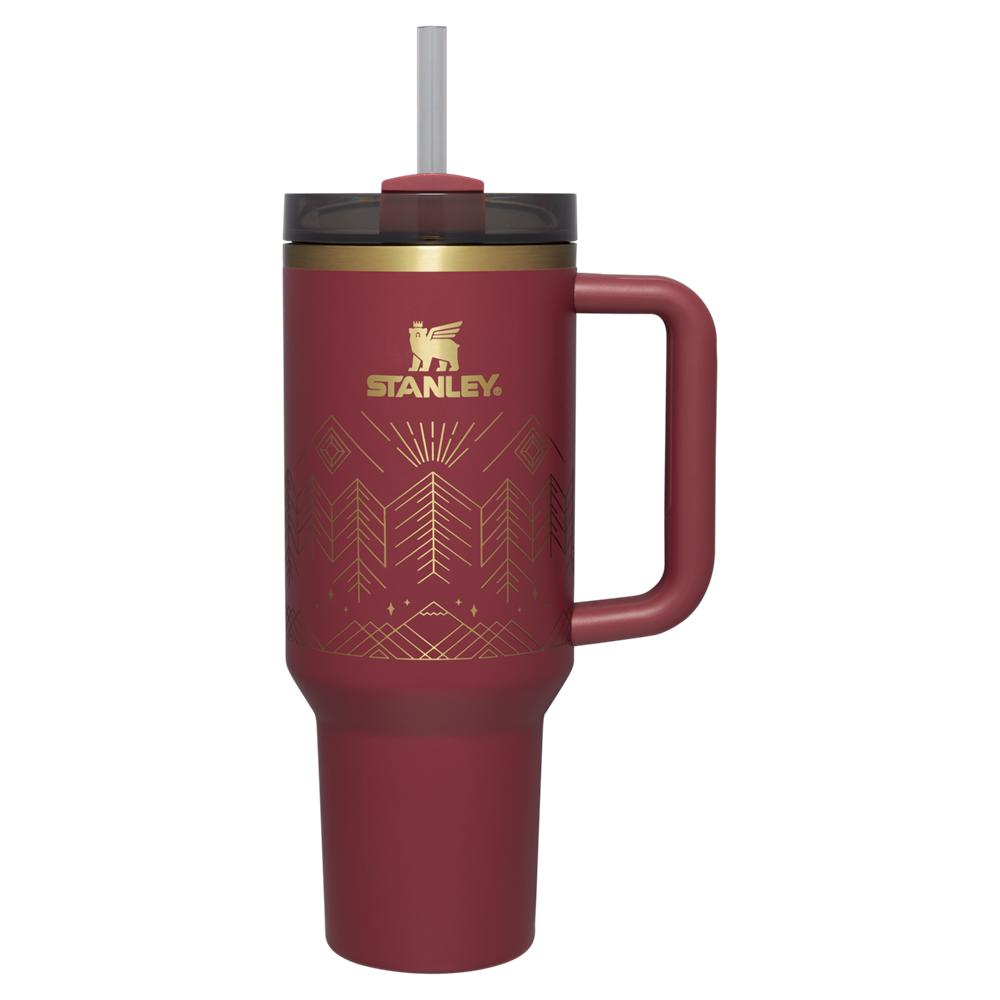 Burgundy Stanley Winterscape Quencher H2.0 FlowState™ | 40 OZ Tumbler | 53492-ALBX