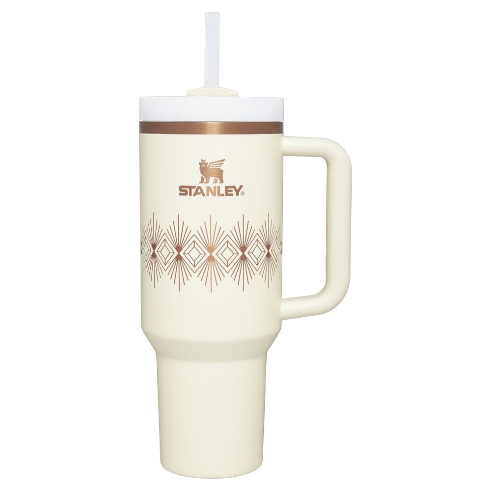 Cream Stanley Deco Collection Quencher H2.0 FlowState™ | 40 OZ Tumbler | 85436-NCJL