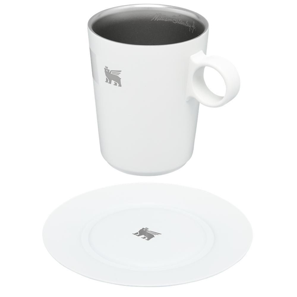 Grey Stanley The DayBreak Café Latte Cup & Stillness Saucer | 10.6OZ Insulated Coffee Mug Cups | 81352-KUPO