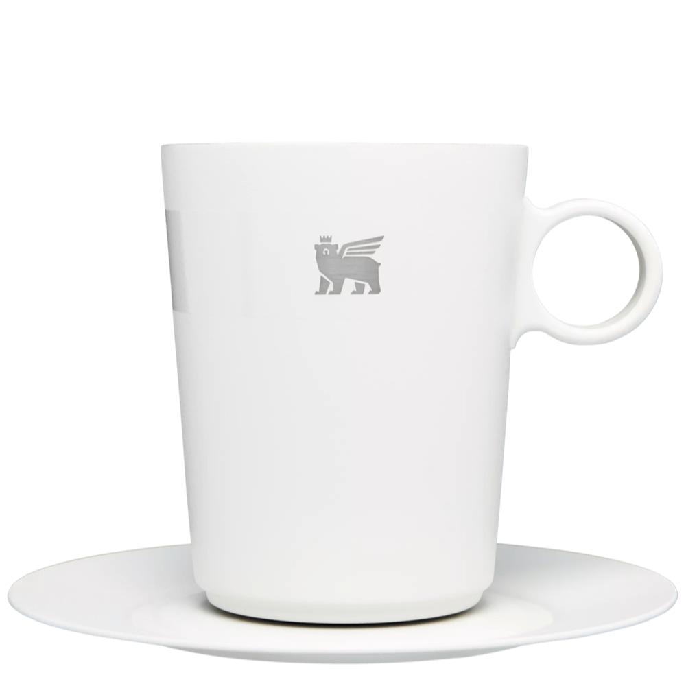 Grey Stanley The DayBreak Café Latte Cup & Stillness Saucer | 10.6OZ Insulated Coffee Mug Cups | 81352-KUPO