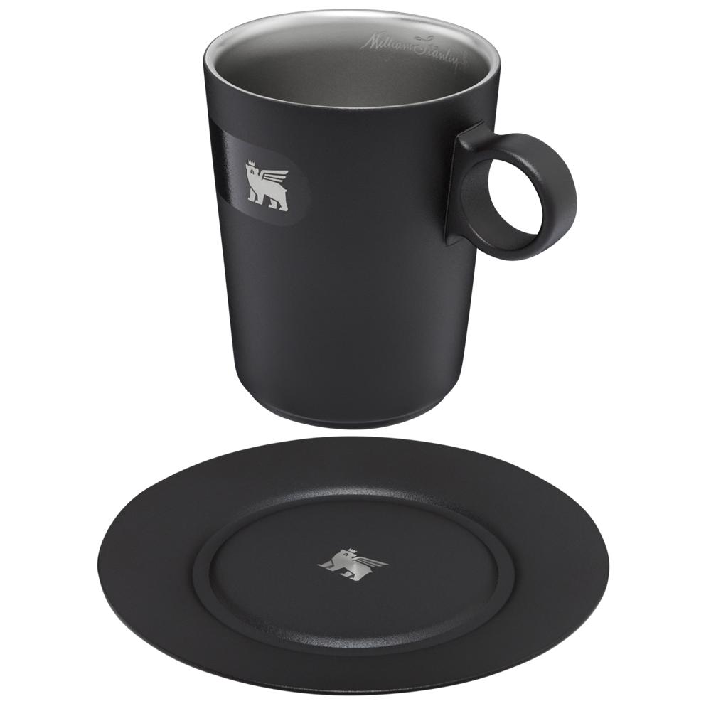 Matte Black Stanley The DayBreak Café Latte Cup & Stillness Saucer | 10.6OZ Insulated Coffee Mug Cups | 16847-DXOM