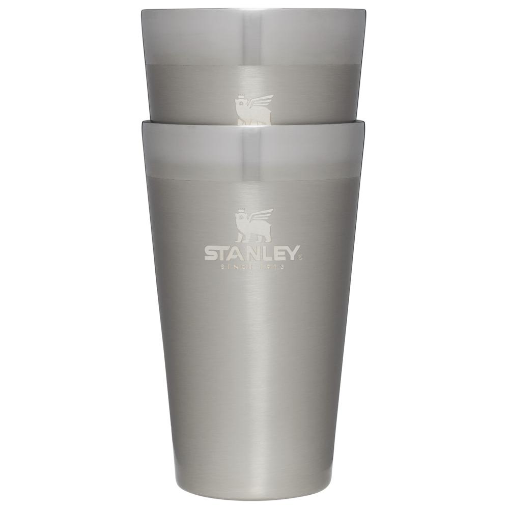 Stainless Steel Grey Stanley Adventure Stacking Stainless Steel Beer Pint | 2 Pack | 16OZ Tumbler Cups | 78530-QETA