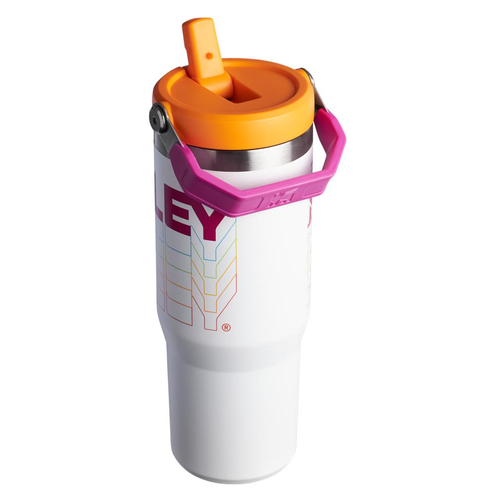 White Stanley The Reverb IceFlow™ Flip Straw Tumbler I 30 OZ Water Bottles | 97368-RVHY